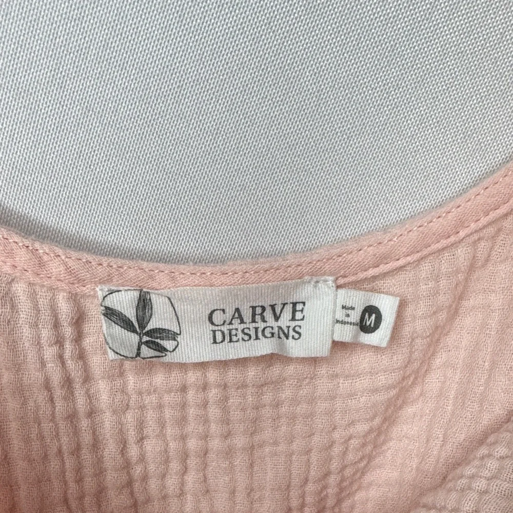 Carve Designs Gauze Tank Top Women's Medium in Light Pink - Picture 2 of 3